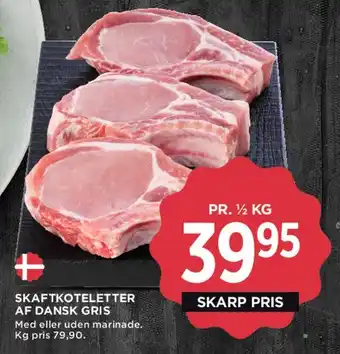 MENY Skaftkoteletter af dansk gris tilbud
