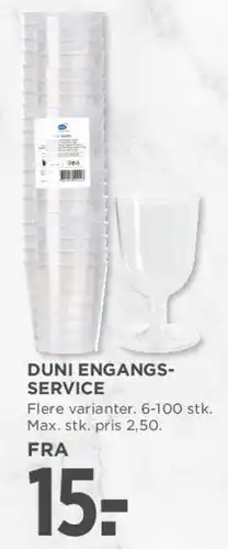 MENY DUNI engangs-service tilbud