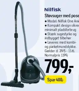 Føtex Nilfisk støvsuger med pose tilbud