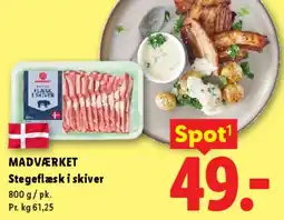 Lidl Stegeflæsk i skiver tilbud