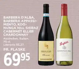 MENY Barbera d'Alba / Koonung Hill Shiraz Cabernet eller Chardonnay tilbud