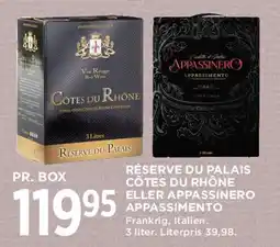 MENY Reserve du Palais Côtes du Rhône / Appassimento (Box) tilbud