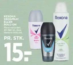 MENY Rexona deospray / roll-on tilbud