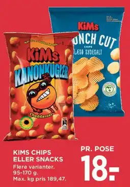 MENY KiMs chips eller snacks tilbud
