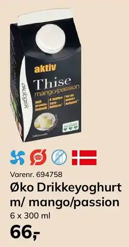Dagrofa Food Service Øko Drikkeyoghurt m/mango/passion tilbud