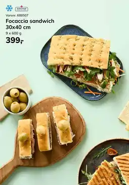 Dagrofa Food Service Focaccia sandwich 30x40 cm tilbud