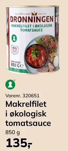 Dagrofa Food Service Makrelfilet i økologisk tomatsauce tilbud