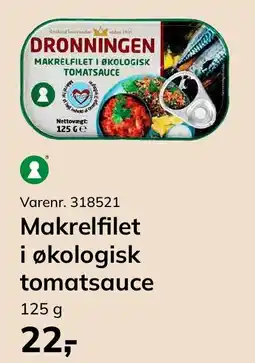 Dagrofa Food Service Makrelfilet i økologisk tomatsauce tilbud