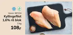 Dagrofa Food Service Kyllingefilet 1,6% rå blok tilbud