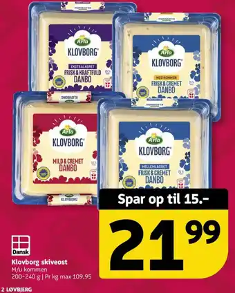 Løvbjerg Klovborg skiveost tilbud