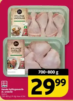 Løvbjerg Dansk Danske kyllingeoverlår el. underlår tilbud