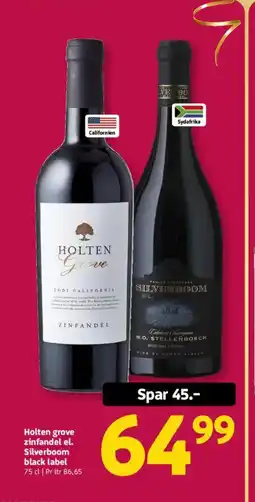 Løvbjerg Holten grove zinfandel el. Silverboom black label tilbud