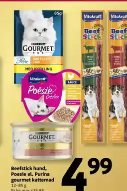 Løvbjerg Beefstick hund, Poesie el. Purina gourmet kattemad tilbud