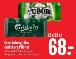 Min Købmand Grøn Tuborg eller Carlsberg Pilsner tilbud