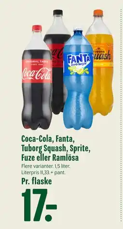 Min Købmand Coca-Cola, Fanta, Tuborg Squash, Sprite, Fuze eller Ramlösa tilbud