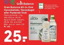 SPAR Grøn Balance All-In-One Opvasketabs, Opvaskegel eller Flydende Vask tilbud