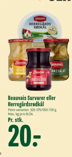 Min Købmand Beauvais Survarer eller Herregårdsrødkål tilbud