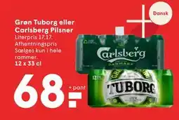 SPAR Grøn Tuborg eller Carlsberg Pilsner tilbud