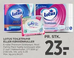 MENY LOTUS TOILETPAPIR ELLER KØKKENRULLER tilbud