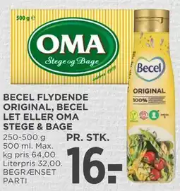 MENY BECEL FLYDENDE ORIGINAL, BECEL LET ELLER OMA STEGE & BAGE tilbud