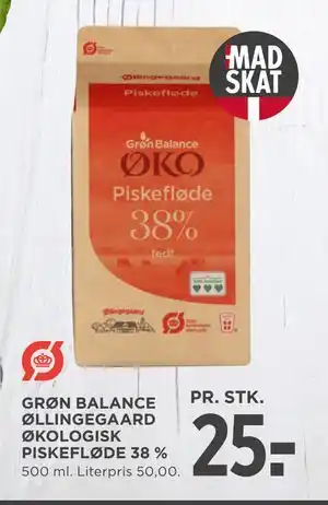 MENY GRØN BALANCE ØLLINGEGAARD ØKOLOGISK PISKEFLØDE 38 % tilbud