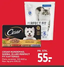 MENY CESAR HUNDEMAD, SHEBA- ELLER PERFECT FIT KATTEMAD tilbud