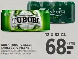 MENY GRØN TUBORG ELLER CARLSBERG PILSNER tilbud