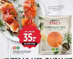 MENY GRØN BALANCE ØKOLOGISK KOLDRØGET LAKS I SKIVER tilbud