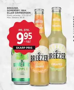 MENY BREEZER, SOMERSBY, 1664 ELLER GRIMBERGEN tilbud