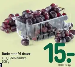 REMA 1000 Røde stenfri druer tilbud