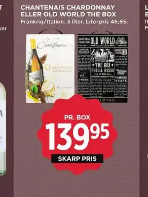 MENY CHANTENAIS CHARDONNAY ELLER OLD WORLD THE BOX tilbud