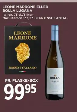 MENY LEONE MARRONE ELLER BOLLA LUGANA tilbud