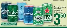 REMA 1000 Tuborg, Carlsberg, Royal eller Heineken øl tilbud