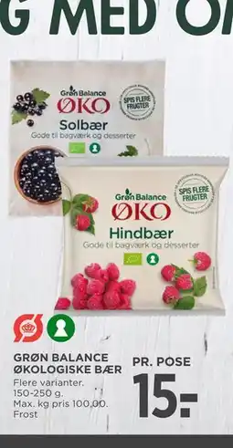 MENY GRØN BALANCE ØKOLOGISKE BÆR tilbud