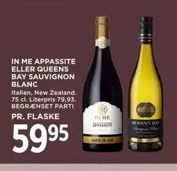 MENY IN ME APPASSITE ELLER QUEENS BAY SAUVIGNON BLANC tilbud