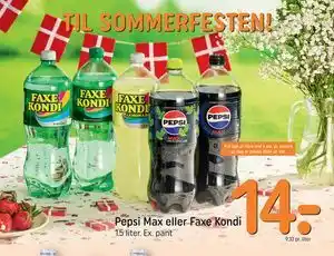 REMA 1000 Pepsi Max eller Faxe Kondi tilbud