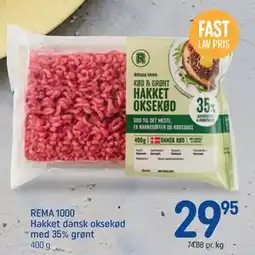REMA 1000 REMA 1000 Hakket dansk oksekød med 35% grønt tilbud