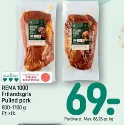 REMA 1000 REMA 1000 Frilandsgris Pulled pork tilbud