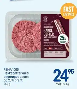 REMA 1000 REMA 1000 Hakkebøffer med bøgerøget bacon og 25% grønt tilbud