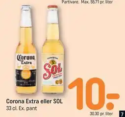 REMA 1000 Corona Extra eller SOL tilbud