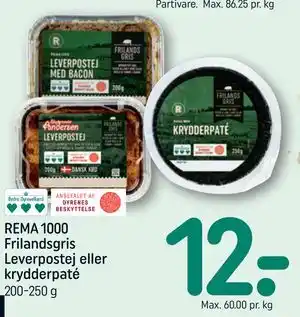 REMA 1000 REMA 1000 Frilandsgris Leverpostej eller krydderpaté tilbud