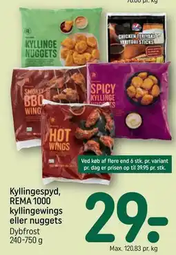 REMA 1000 Kyllingespyd, REMA 1000 kyllingewings eller nuggets tilbud