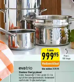Imerco evatrio Stainless Steel grydesæt tilbud