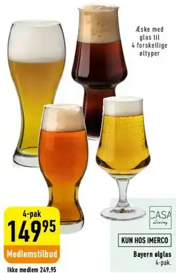 Imerco Bayern ølglas (4-pak) tilbud