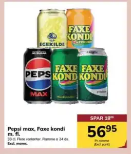 Dagrofa Food Service Pepsi max, Faxe kondi m.fl. tilbud