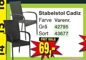 Harald Nyborg Stabelstol Cadiz tilbud