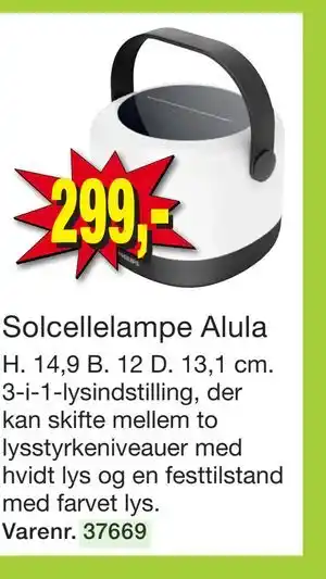 Harald Nyborg Solcellelampe Alula tilbud