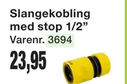 Harald Nyborg Slangekobling med stop 1/2” tilbud