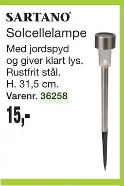 Harald Nyborg SARTANO Solcellelampe tilbud