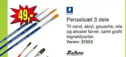 Harald Nyborg Penselsæt 3 dele tilbud